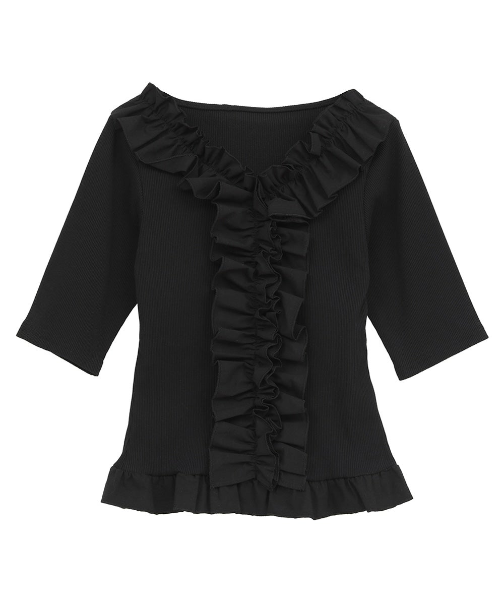 FRILL NECK RIB TOPS｜TOPS(トップス)｜MANOF OFFICIAL ONLINE STORE
