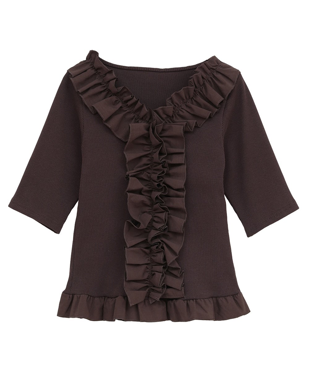 FRILL NECK RIB TOPS｜TOPS(トップス)｜MANOF OFFICIAL ONLINE STORE