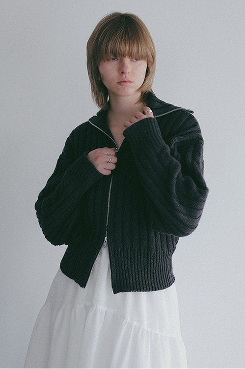 COTTON RIBKNIT CARDIGAN