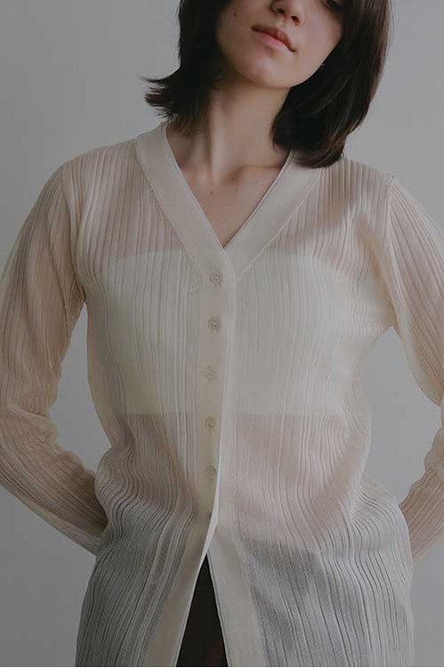 SHEER RIB CARDIGAN