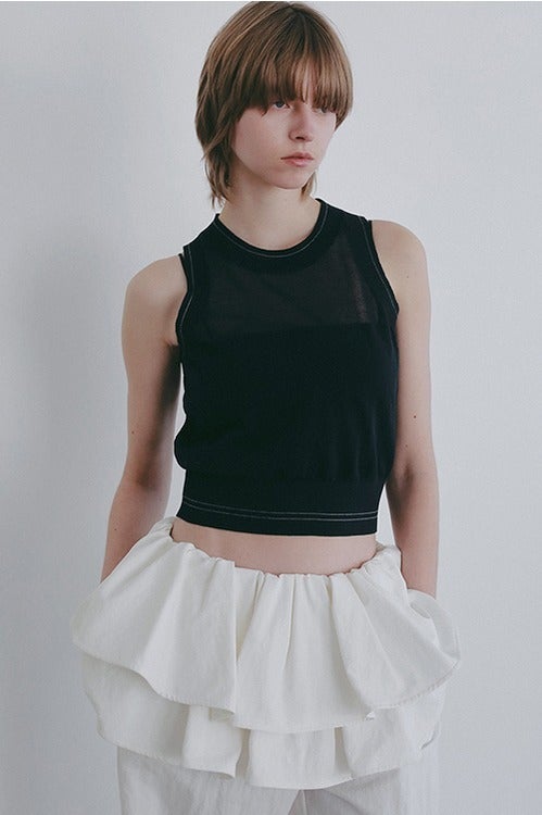 SHEER SLEEVELESS KNIT