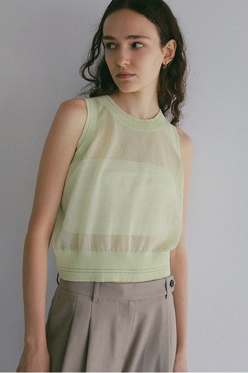 SHEER SLEEVELESS KNIT