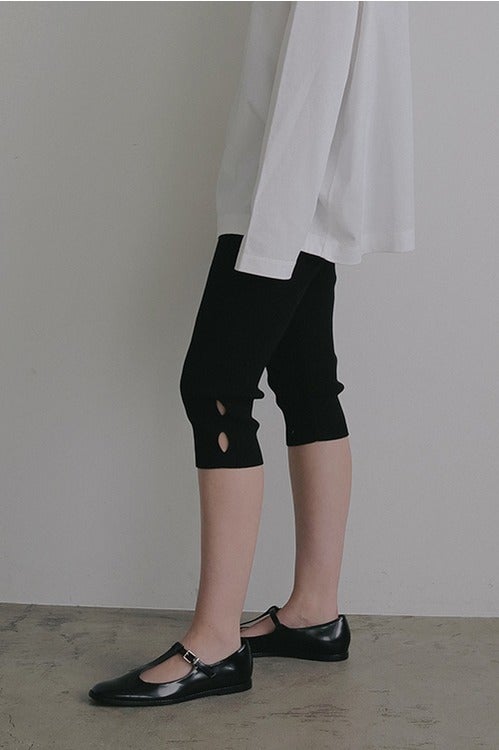 LOGO RIB KNIT LEGGINS