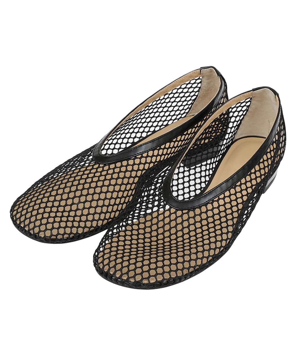 MESH OBLIQUE TOE FLAT SHOES