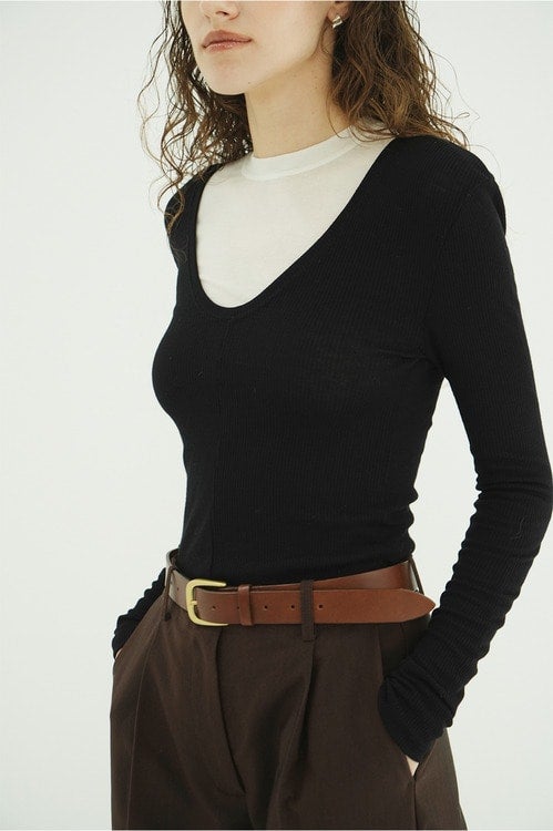 W FACE WOOL RIB TOPS