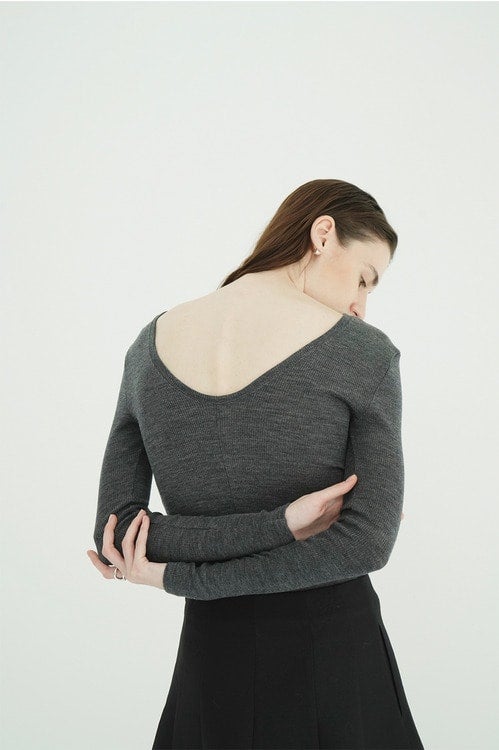 W FACE WOOL RIB TOPS