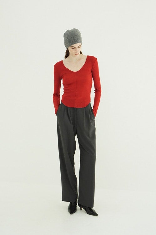 W FACE WOOL RIB TOPS