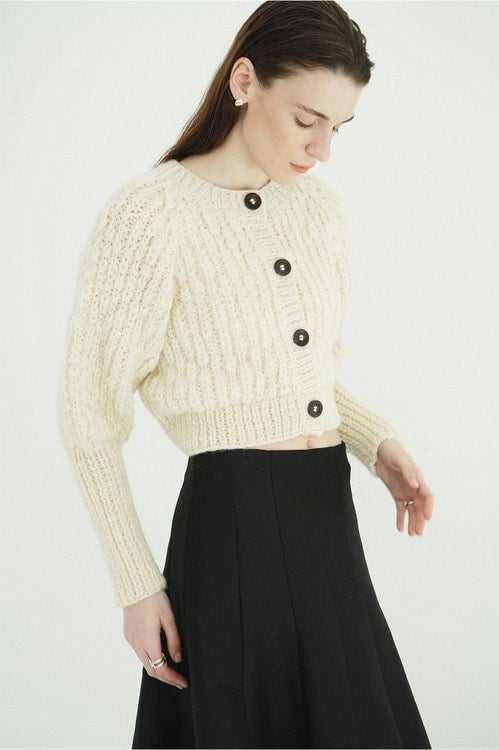 W FACE CHUNKY HAND KNIT CARDIGAN