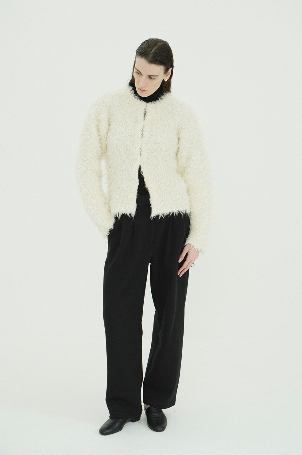 SHAGGY COMPACT KNIT CARDIGAN｜클라네(CLANE) 공식 온라인 스토어