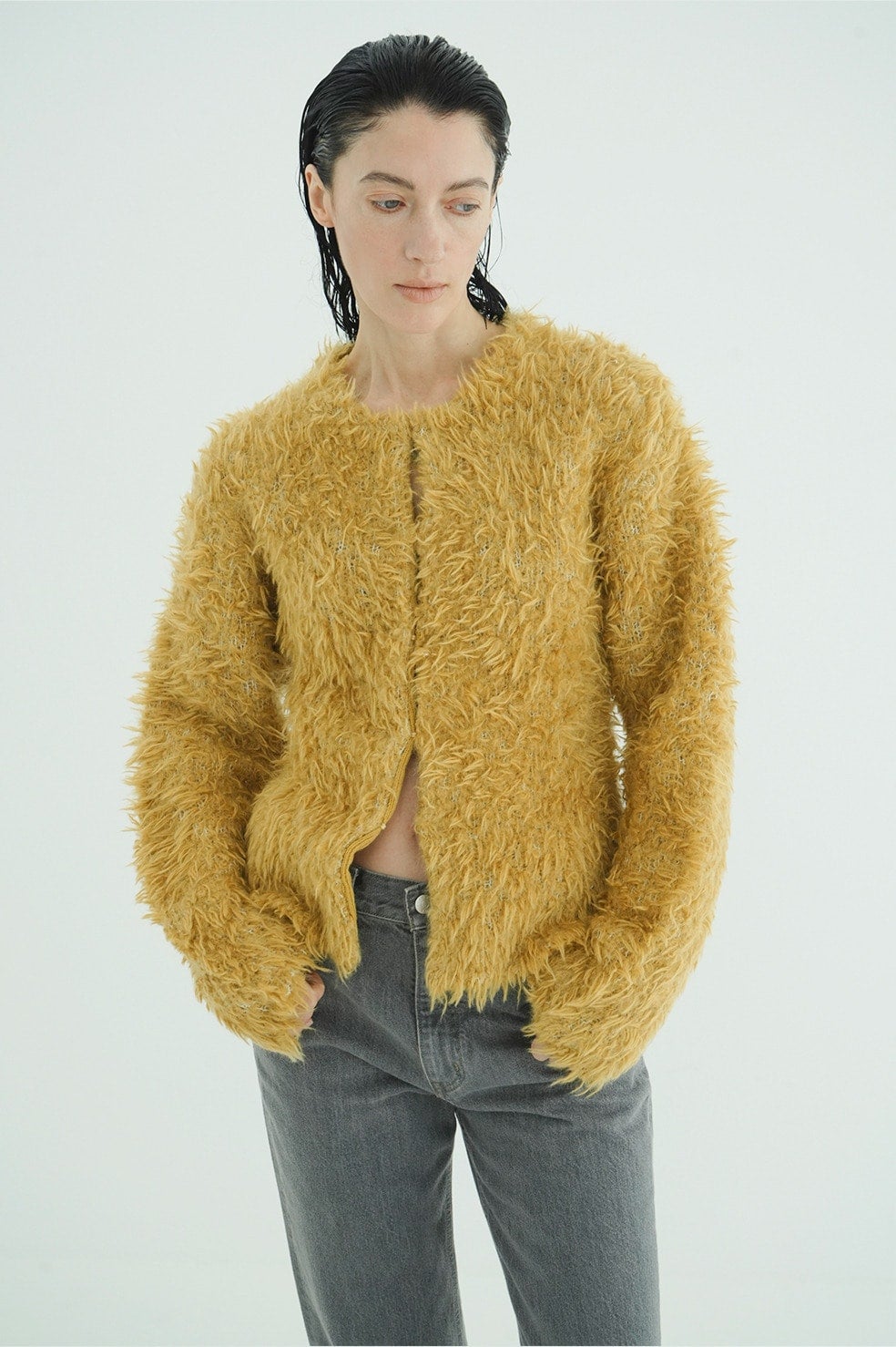 SHAGGY COMPACT KNIT CARDIGAN｜클라네(CLANE) 공식 온라인 스토어