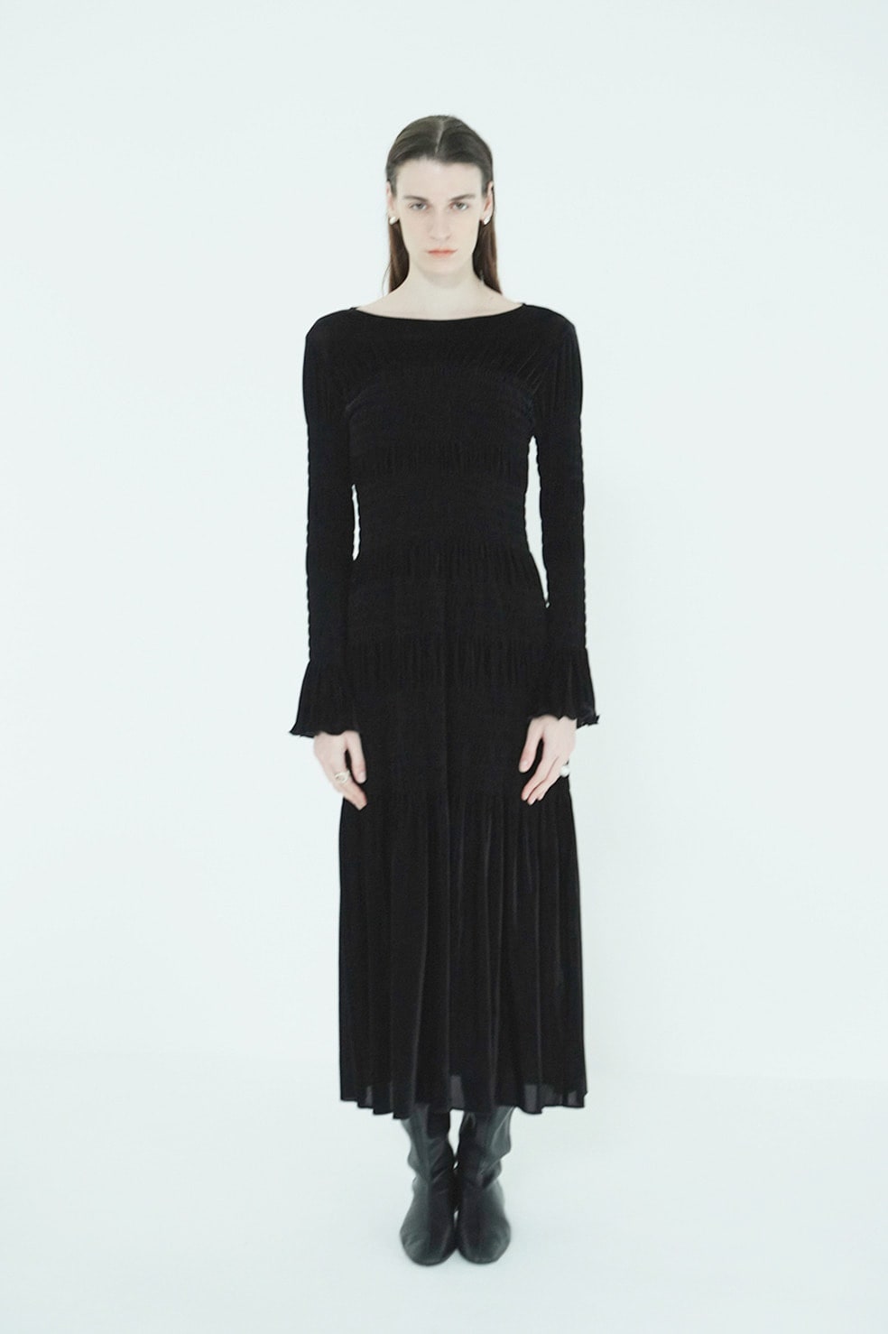 SHIRRING LONG ONEPIECE｜클라네(CLANE) 공식 온라인 스토어