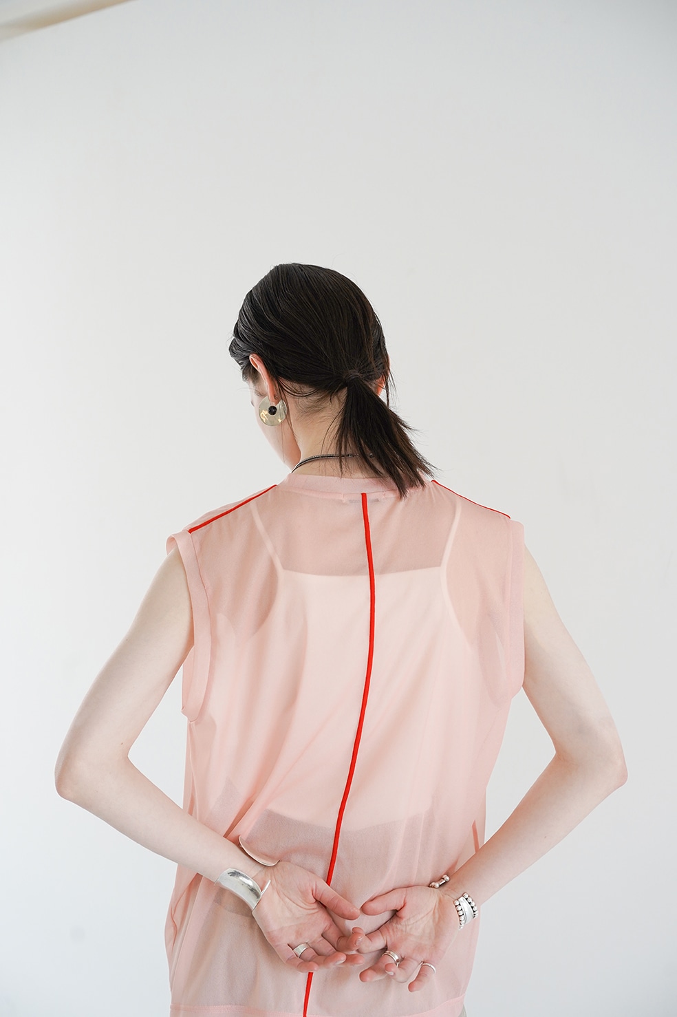 COLOR LINE SHEER NO SLEEVE TOPS｜TOPS(トップス)｜CLANE OFFICIAL ONLINE STORE