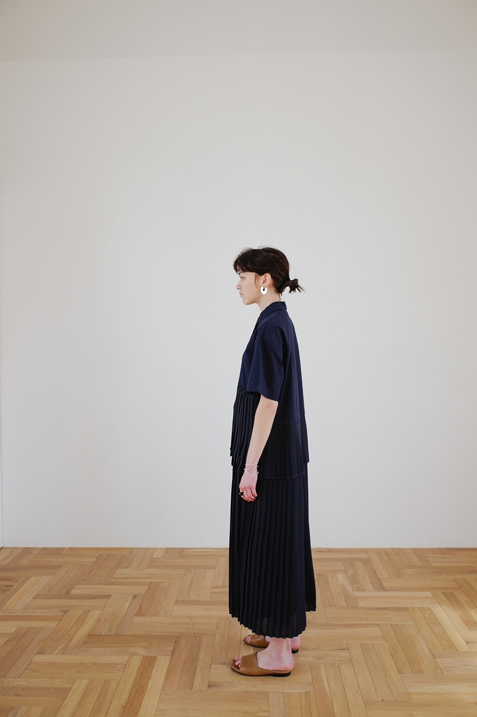 Pleat Layer Shirt Op Dress ドレス Clane Official Online Store