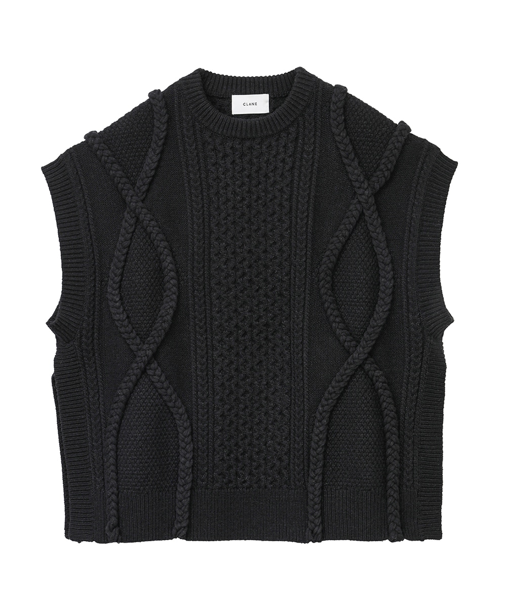 買い割引品 中古美品♡クラネ CLANE CABLE KNIT VEST ニットベスト 1