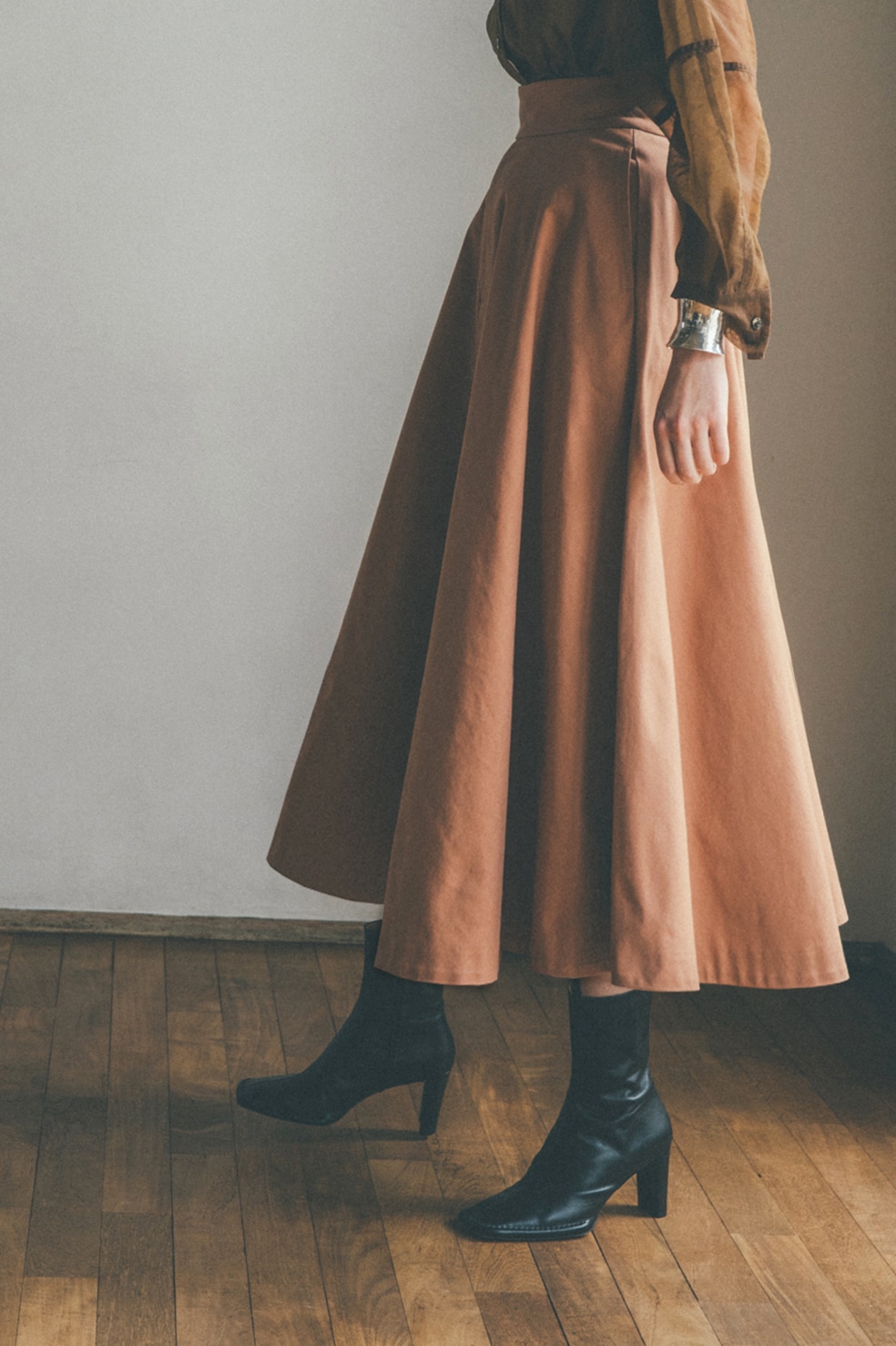 CLANE/CHAMBRAY CIRCULAR SKIRT