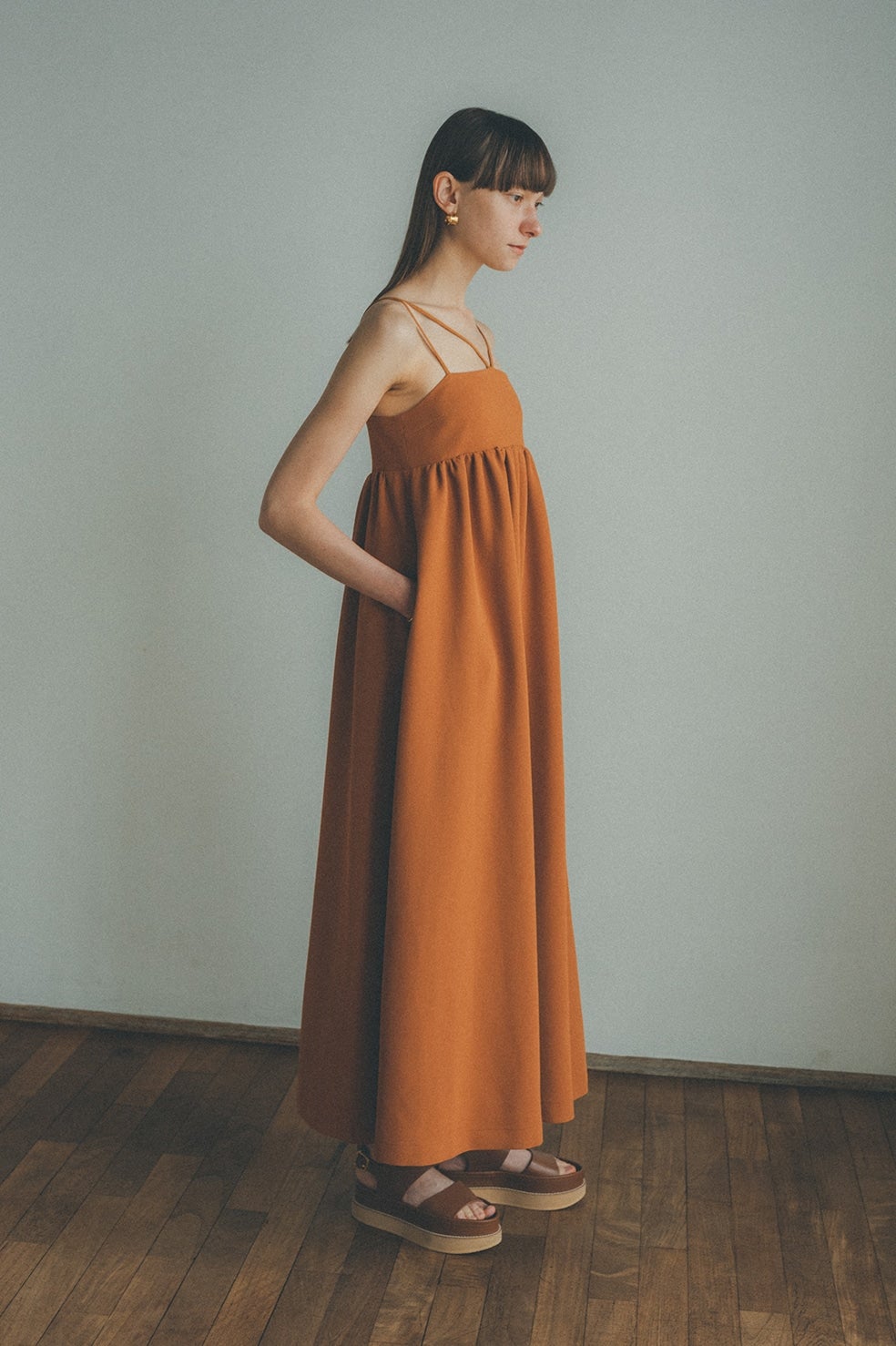 Design Strap Gather Op Dress ドレス Clane Official Online Store