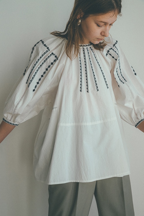 SMOCK EMBROIDERY PUFF TOPS
