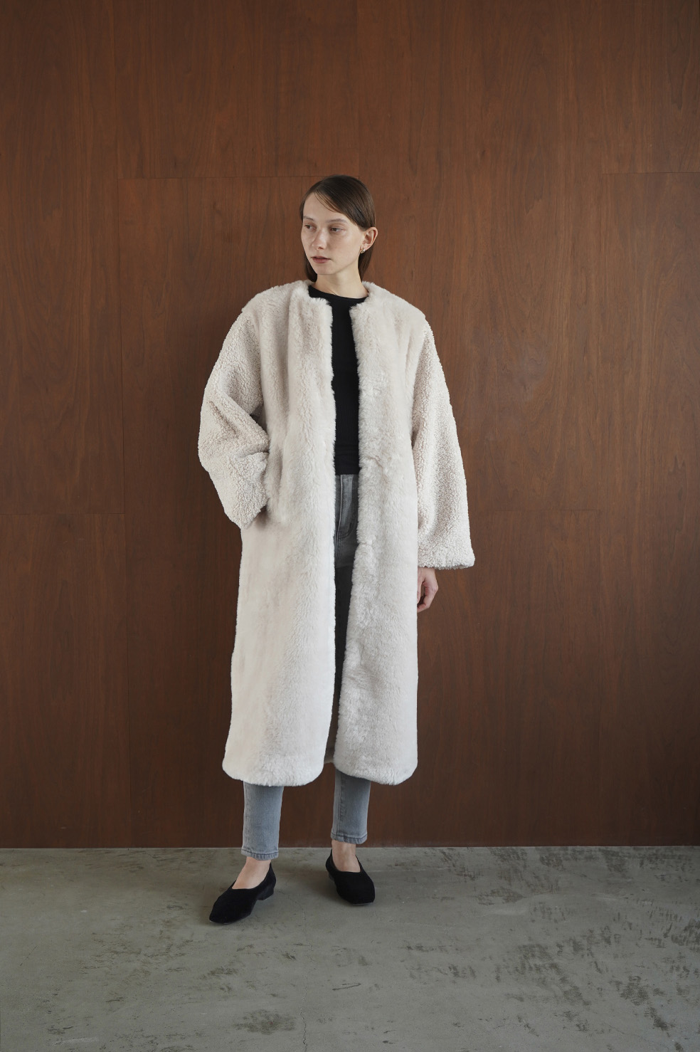 新品未使用タグ付き】CLANE MIX FUR COCOON COAT-