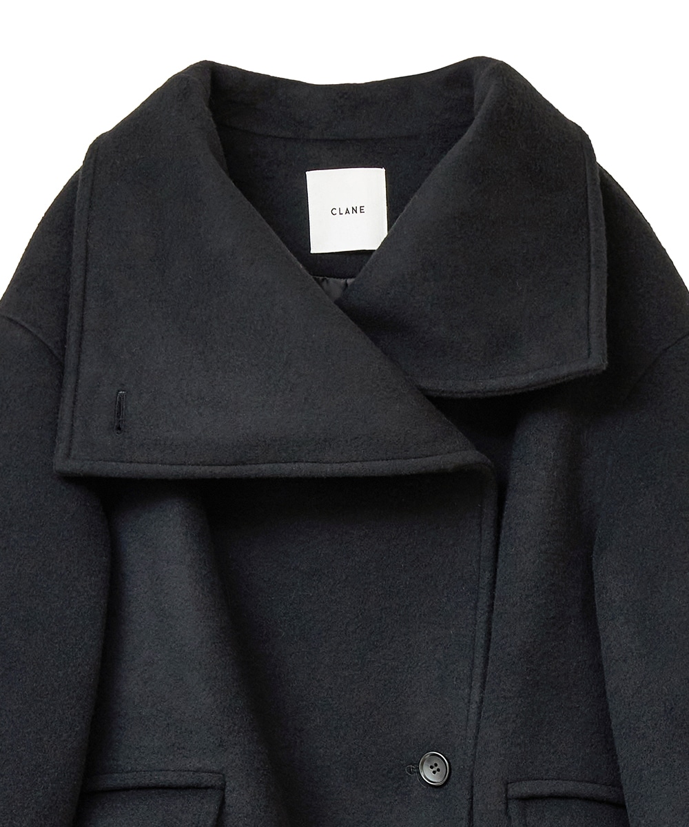 話題の行列 [CLANE] WEB完売UP NECK OVER DOUBLE COAT ロングコート ...