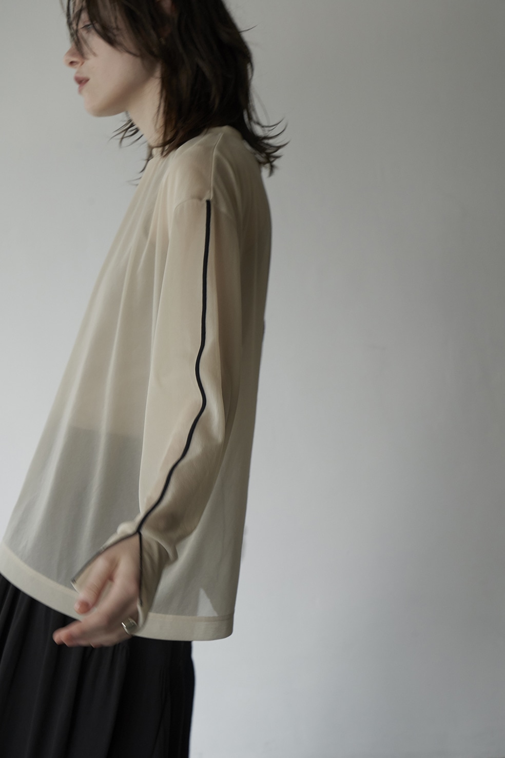 春夏新作モデル CLANE LINE SHEER L S TOPS procad.cl