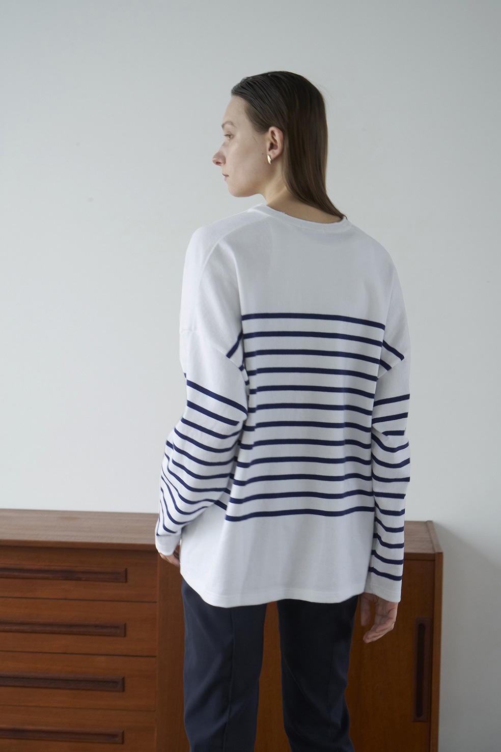 WIDE HENLEY NECK BORDER TOPS｜TOPS(トップス)｜CLANE OFFICIAL 