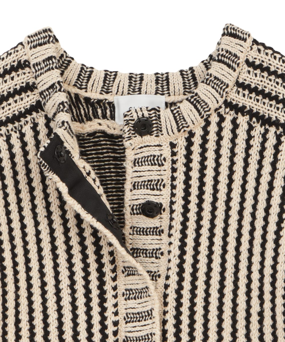 STRIPE CABLE HALF SLEEVE CARDIGAN|TOPS(トップス)|CLANE OFFICIAL