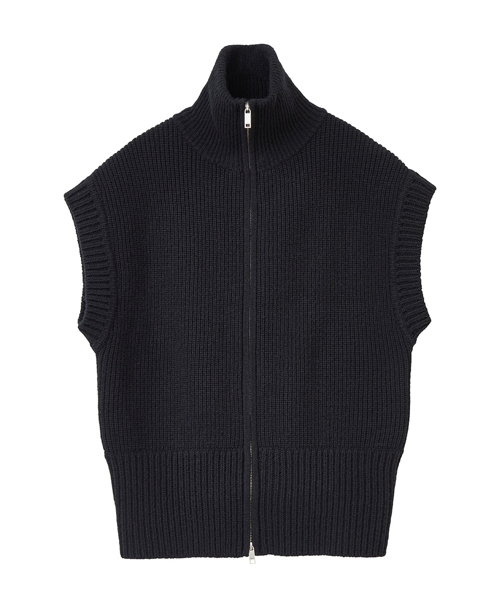 CLANE ZIP COLLAR VEST KNIT アイボリー ニット | meloprado.com.br