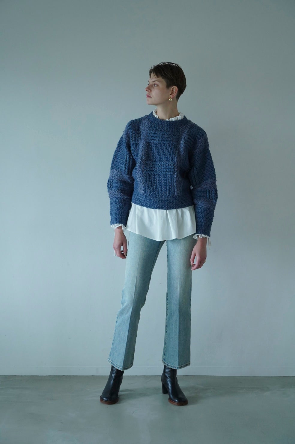 CLANE WIDE CHECK HAND KNIT /CLANE サイズ2 - www.piandiboccio.com
