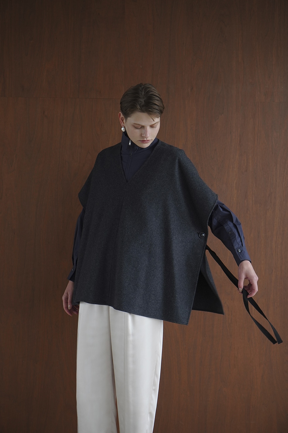 記念日 CLANE 2WAY WOOL SIDE RIBBON PONCHO sleepyhollowevents.com