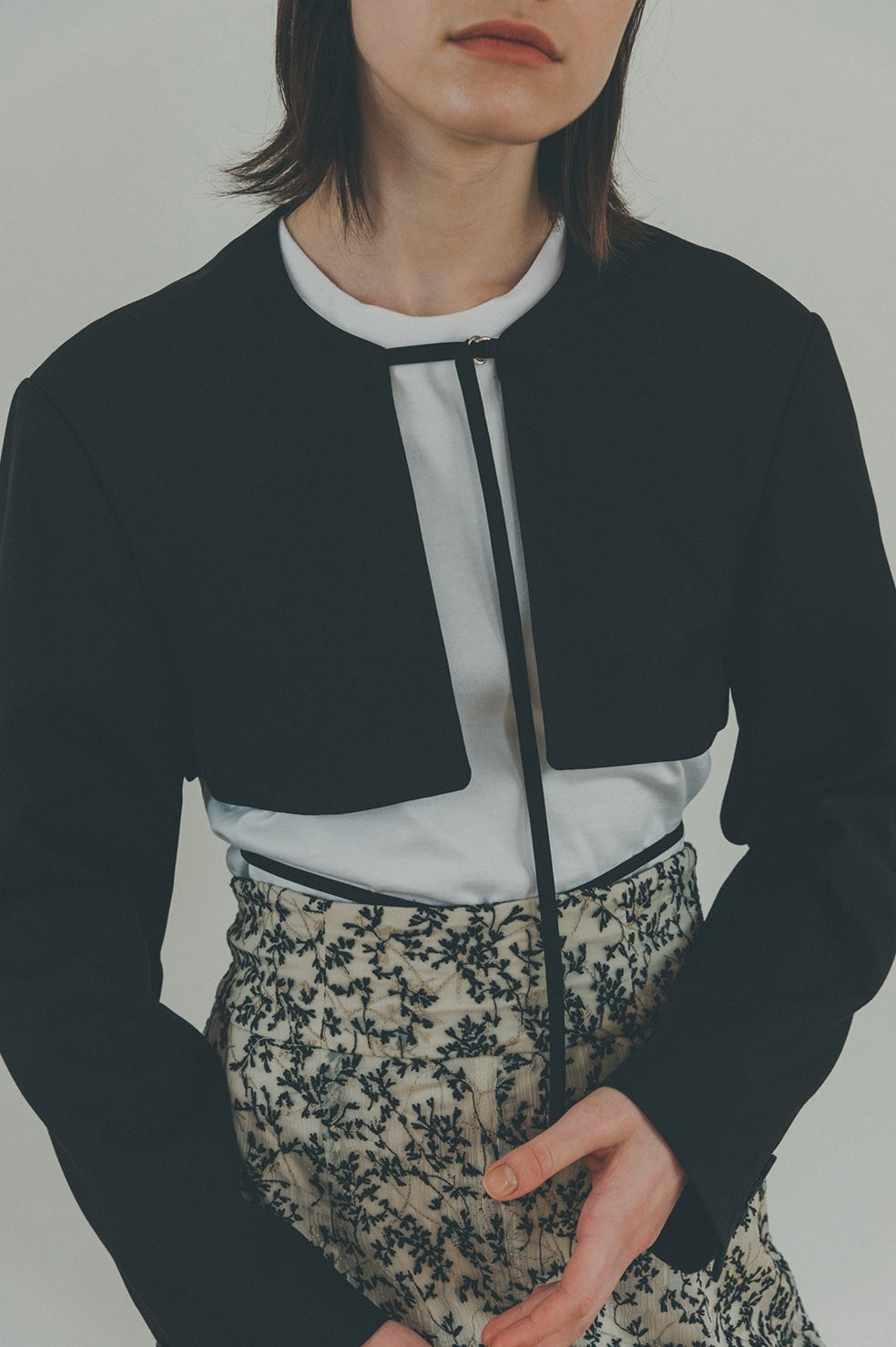 Clane Strap Design Short Jacket 真っ黒 Whirledpies Com