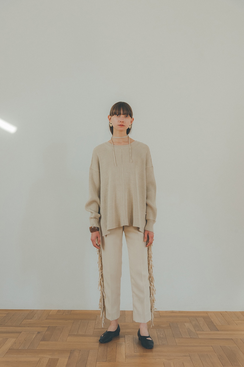 MIX COLOR STRING WIDE KNIT TOPS｜TOPS(トップス)｜CLANE OFFICIAL 