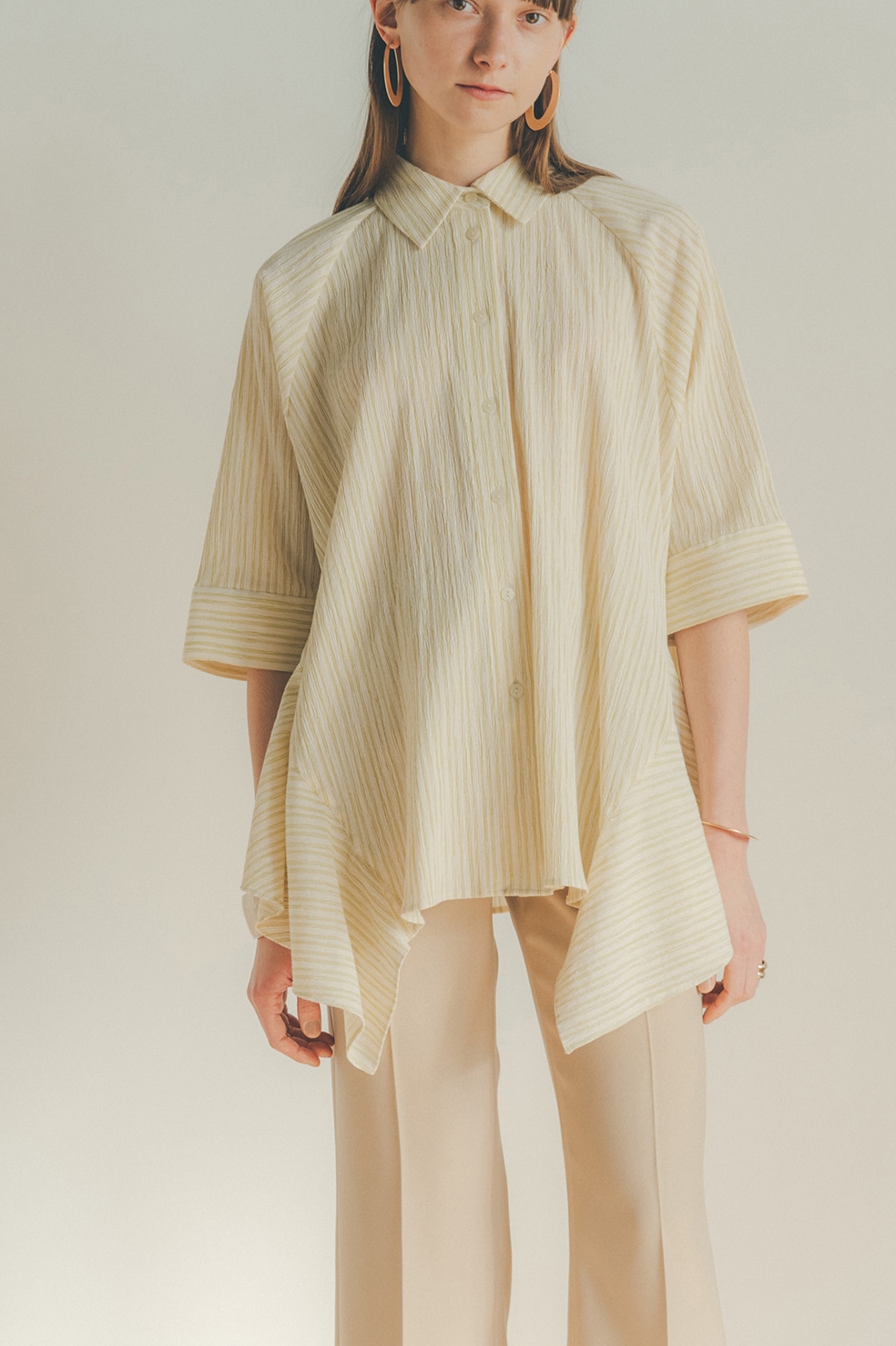 COTTON CREPE BACK FRILL SHIRT｜TOPS(トップス)｜CLANE OFFICIAL 