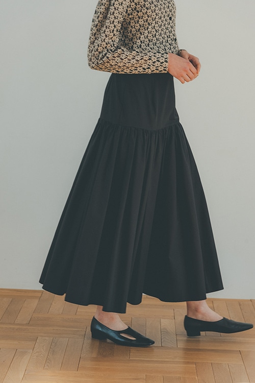 GATHER TIERED MAXI SKIRT
