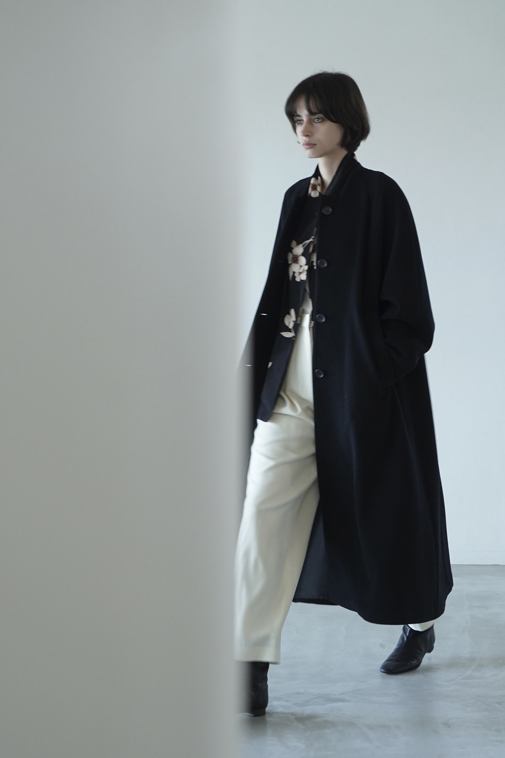 NO COLLAR FLARE COAT｜OUTER(アウター)｜CLANE OFFICIAL ONLINE STORE