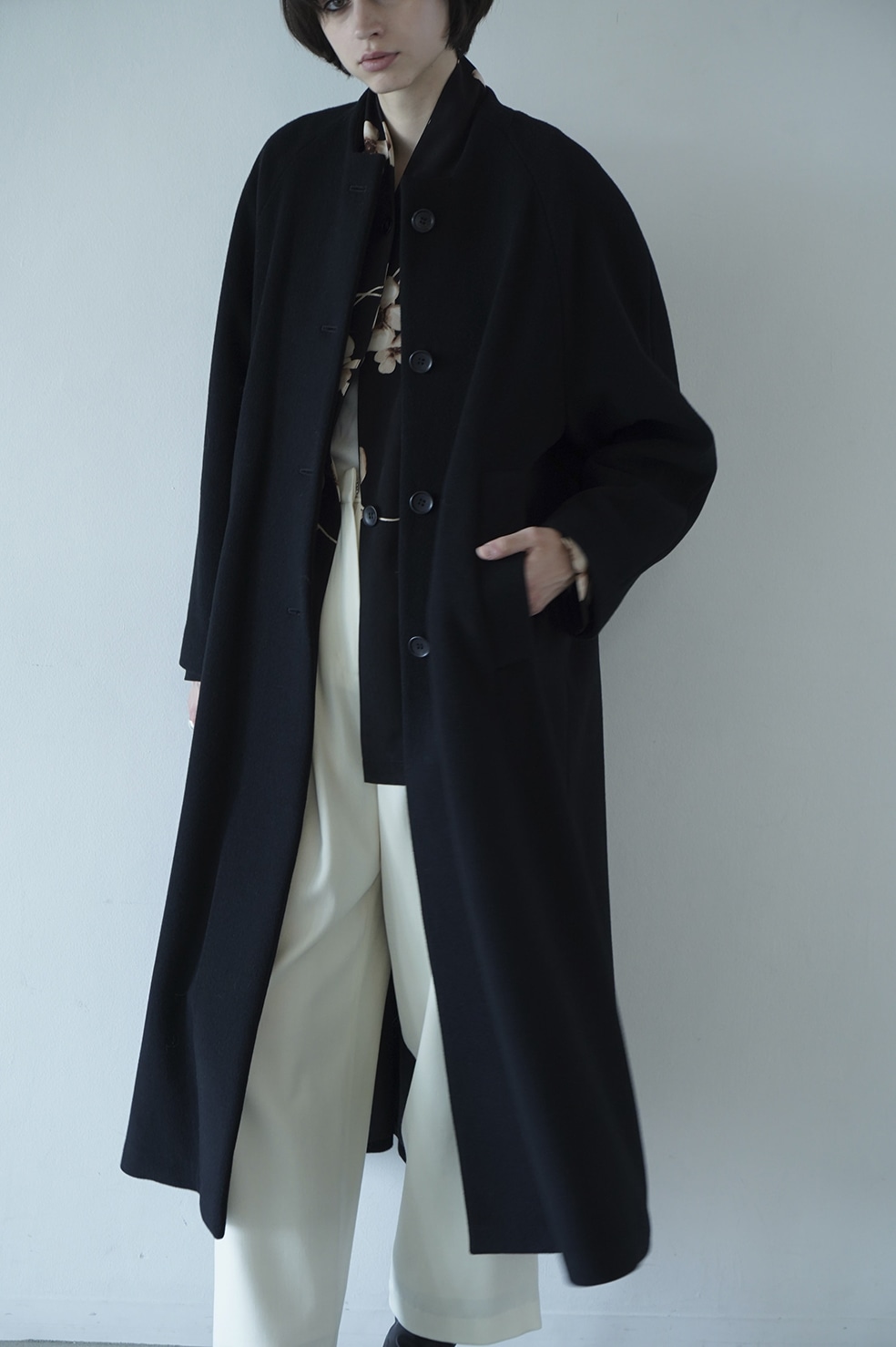 NO COLLAR FLARE COAT｜OUTER(アウター)｜CLANE OFFICIAL ONLINE STORE