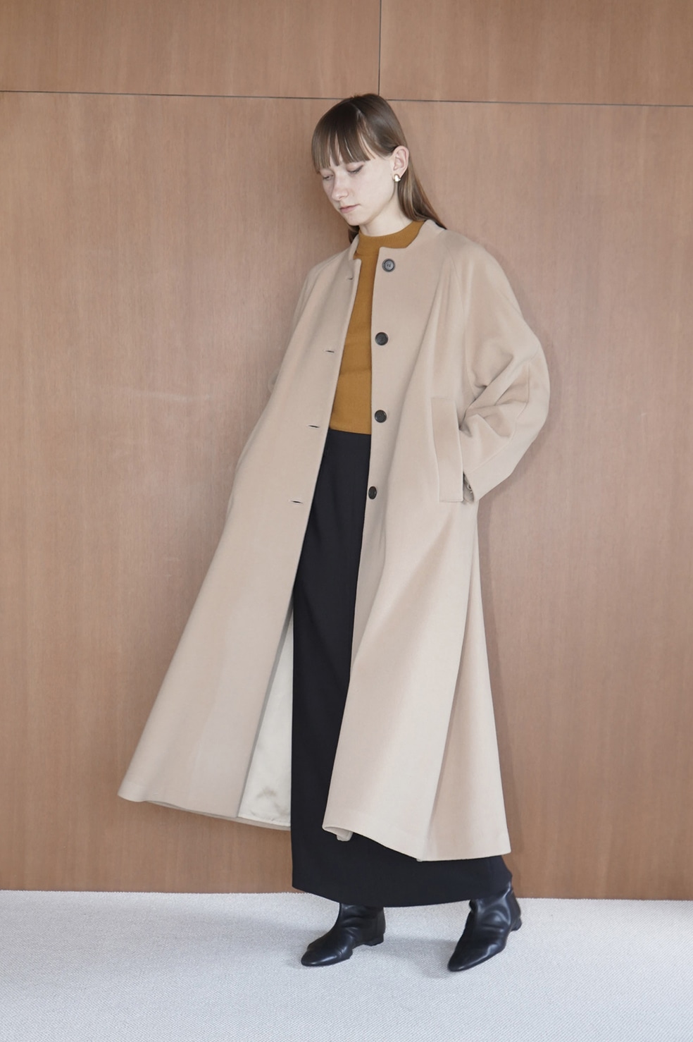 NO COLLAR FLARE COAT｜OUTER(アウター)｜CLANE OFFICIAL ONLINE STORE