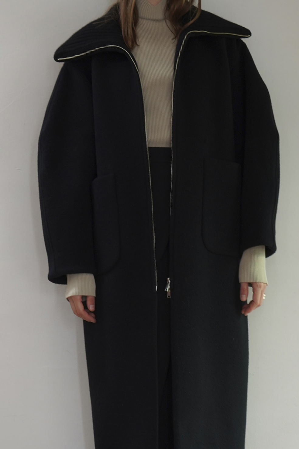 RIB COLLAR WOOL LONG COAT｜OUTER(アウター)｜CLANE OFFICIAL ONLINE