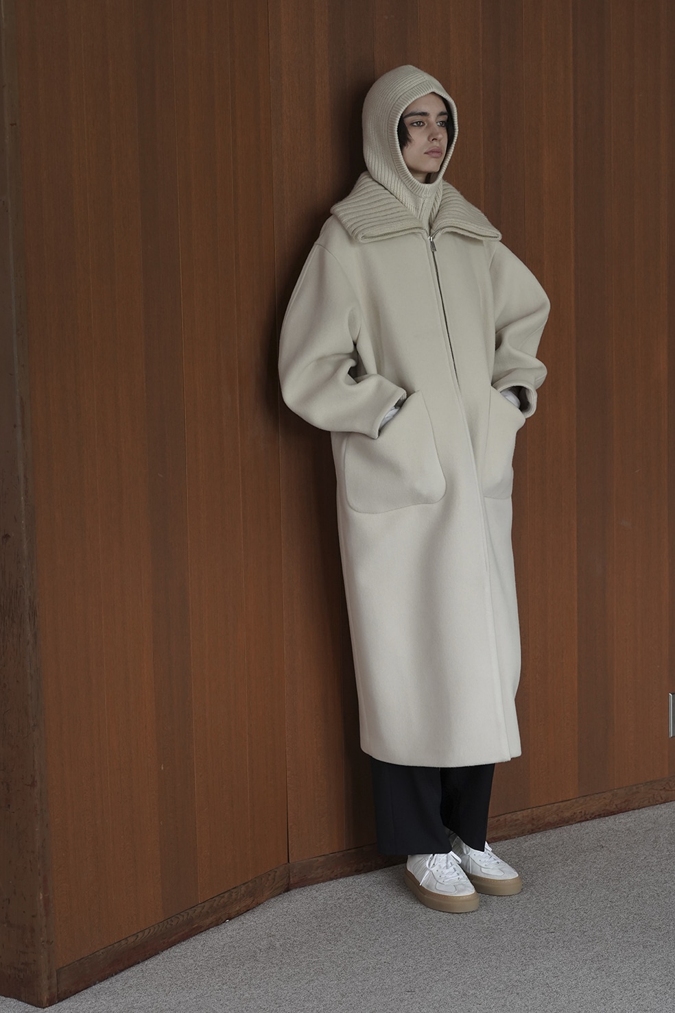 RIB COLLAR WOOL LONG COAT｜OUTER(アウター)｜CLANE OFFICIAL ONLINE ...