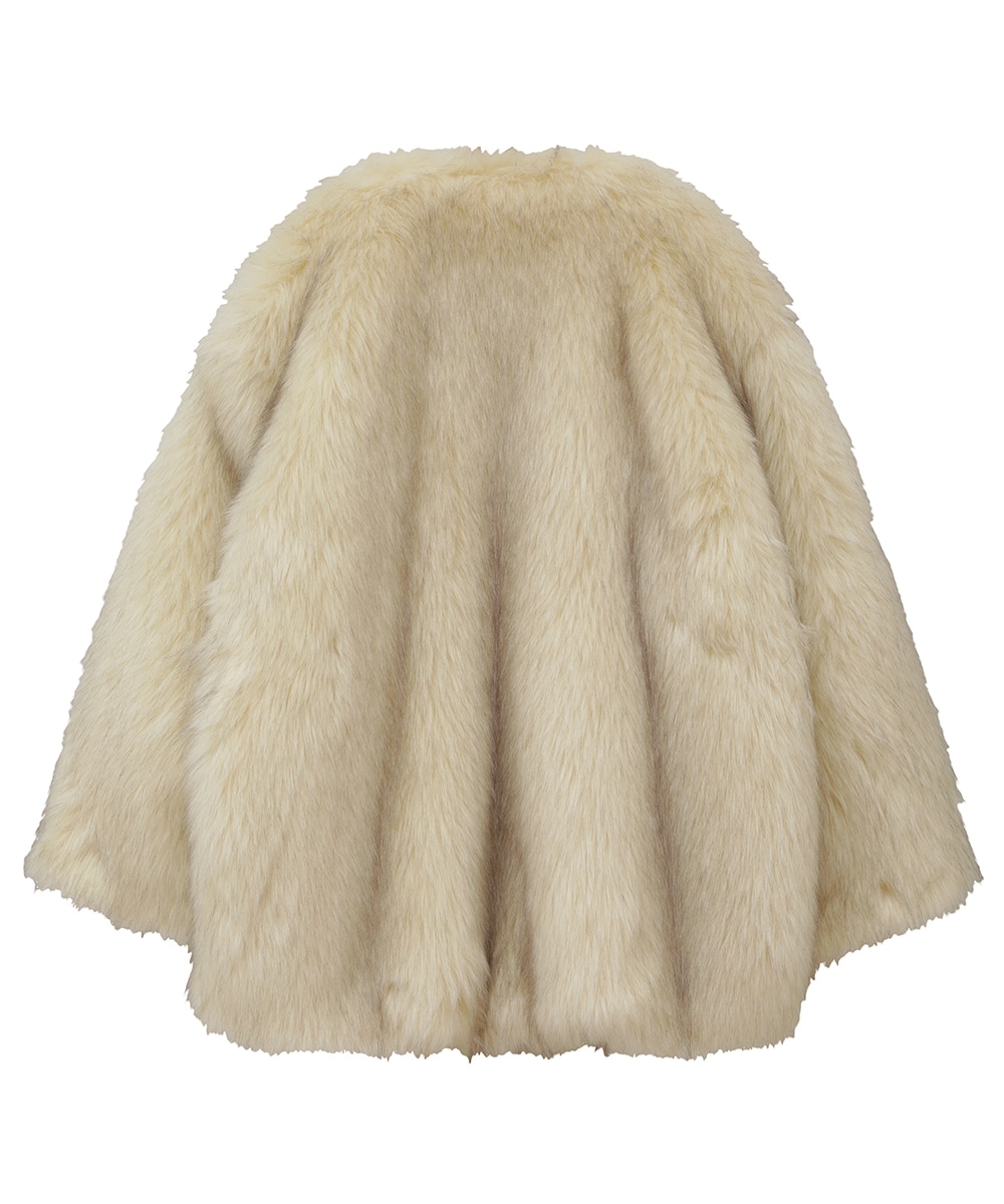 CLANE   NO COLLAR VOLUME ECO FUR COAT