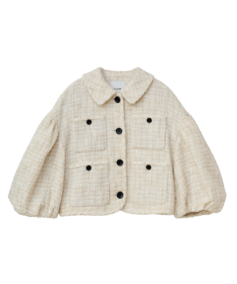 MIX TWEED PUFF SLEEVE JACKET｜OUTER(アウター)｜CLANE