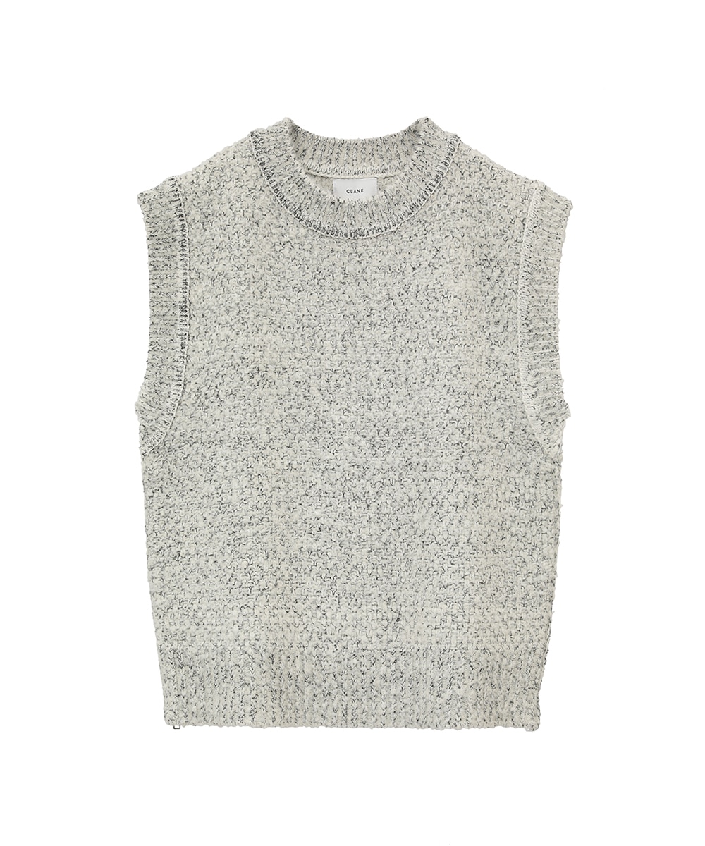 SIDE ZIP TWEED KNIT VEST｜TOPSトップス｜CLANE OFFICIAL ONLINE STORE