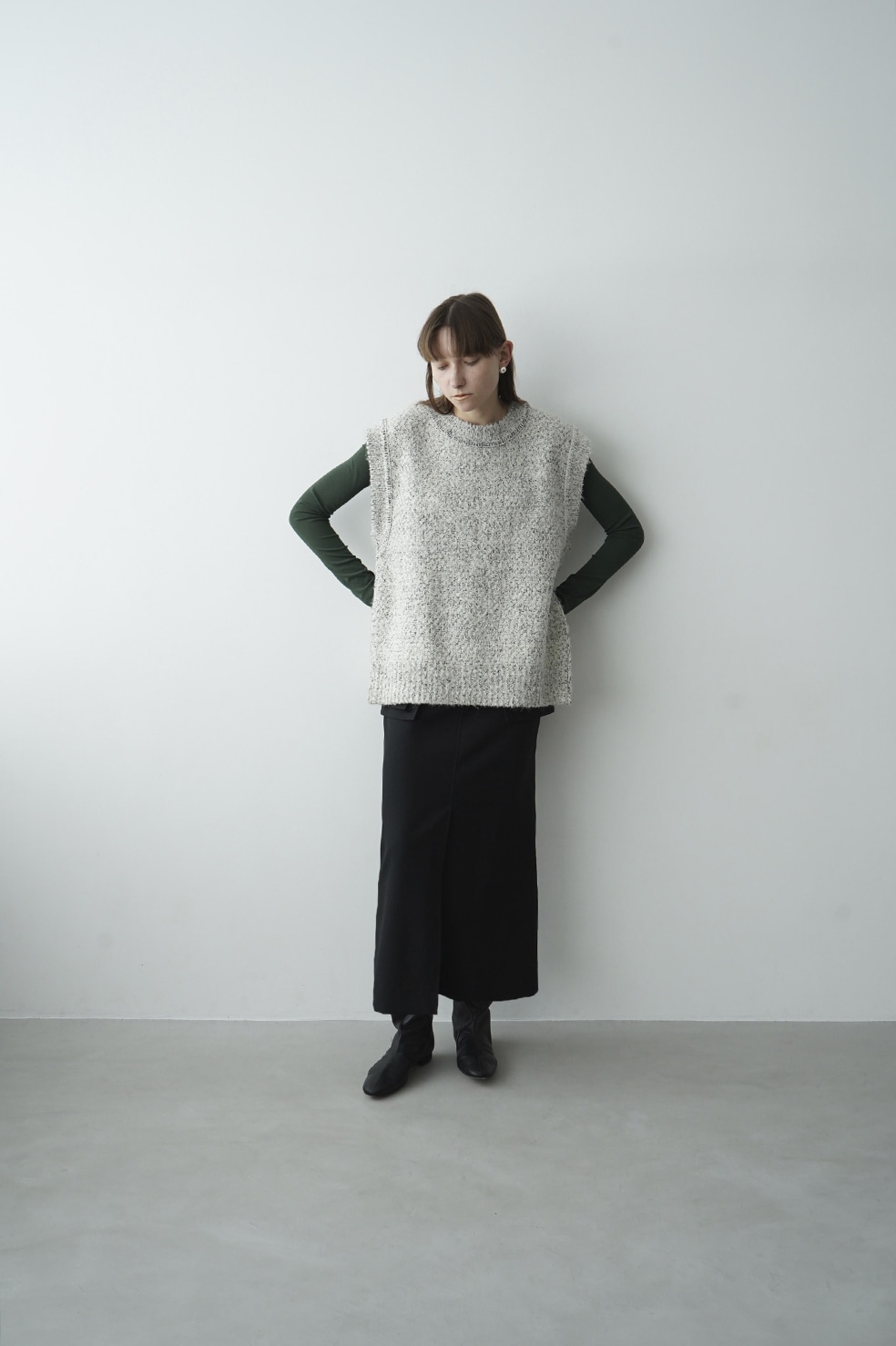 SIDE ZIP TWEED KNIT VEST｜TOPS(トップス)｜CLANE OFFICIAL ONLINE STORE