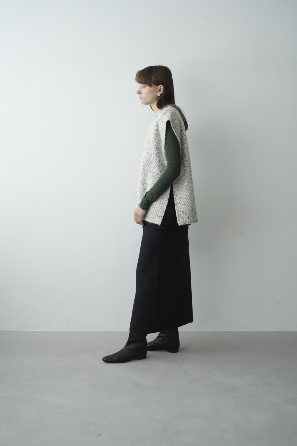 SIDE ZIP TWEED KNIT VEST｜TOPS(トップス)｜CLANE OFFICIAL ONLINE STORE