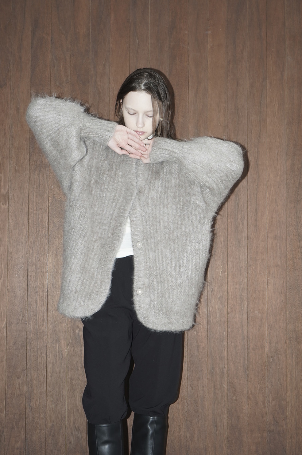 clane クラネ COLOR MOHAIR SHAGGY CARDIGAN