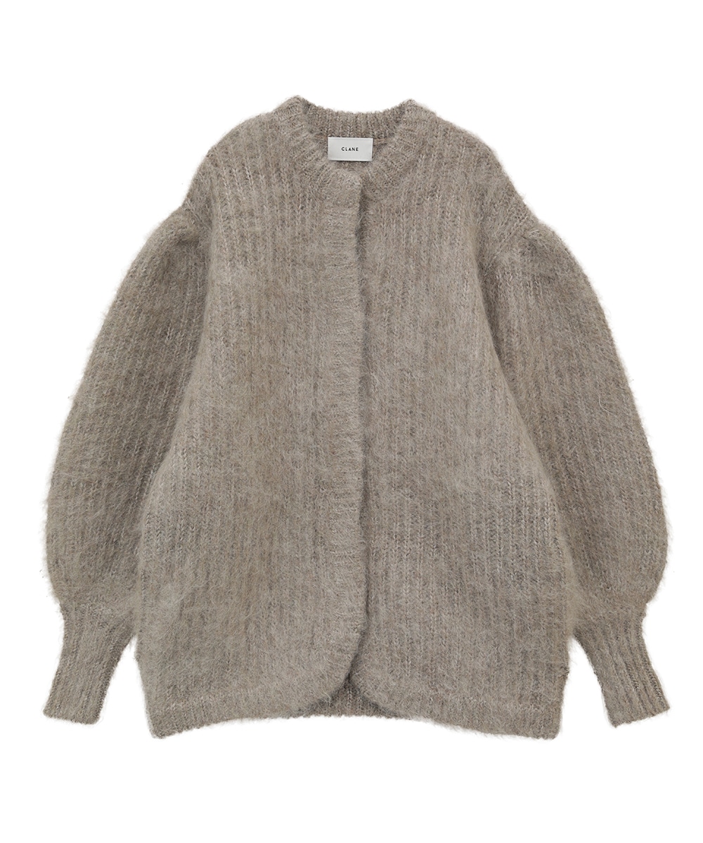 clane COLOR MOHAIR SHAGGY CARDIGAN ネイビー-