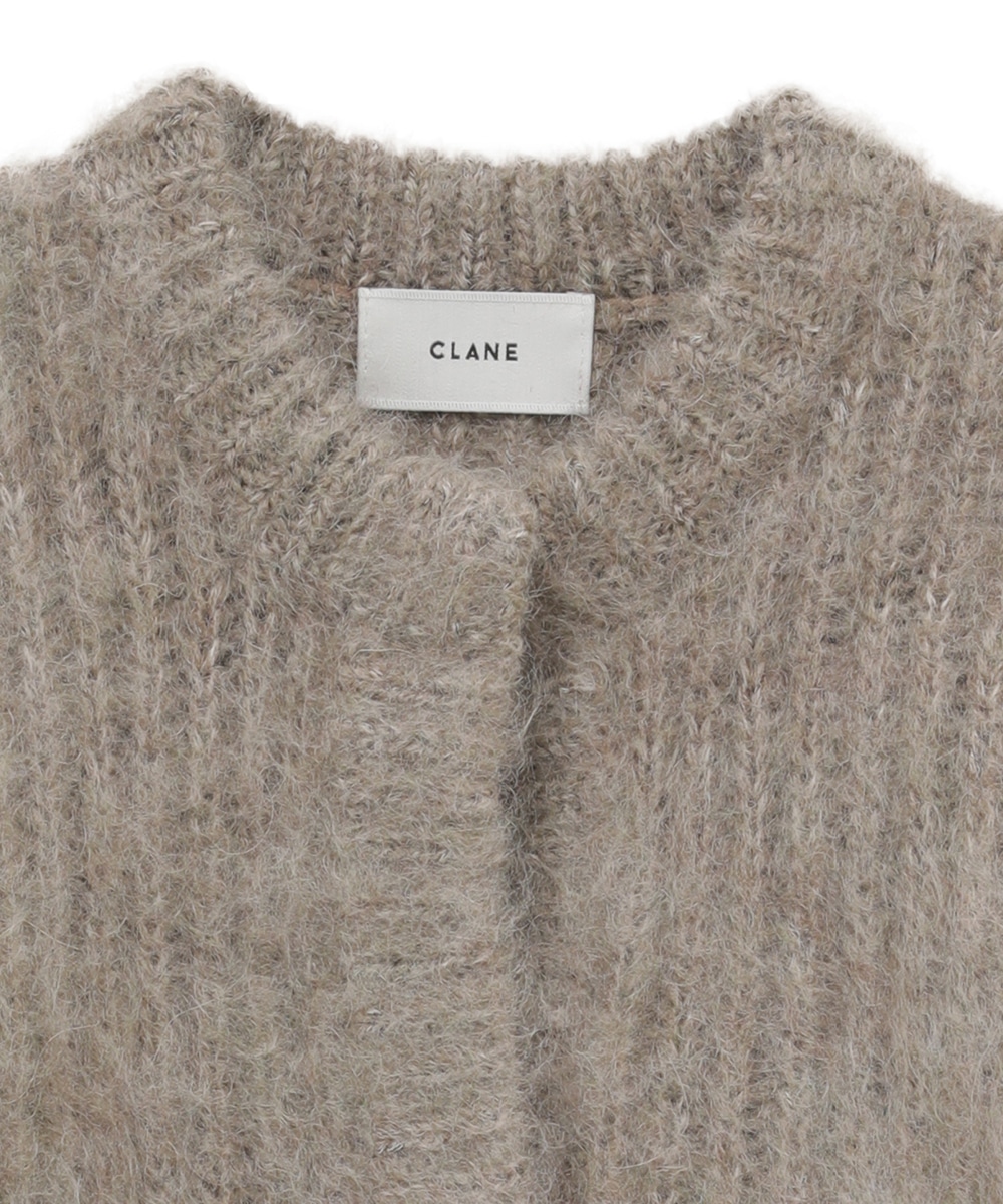 CLANE COLOR MOHAIR SHAGGY CARDIGAN-