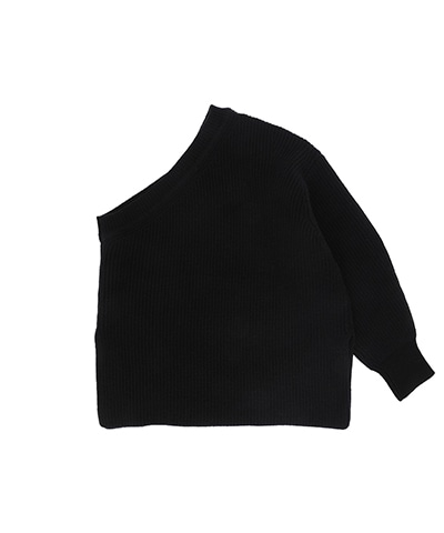 ONE SHOULDER WIDE KNIT TOPS