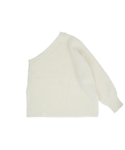 ONE SHOULDER WIDE KNIT TOPS