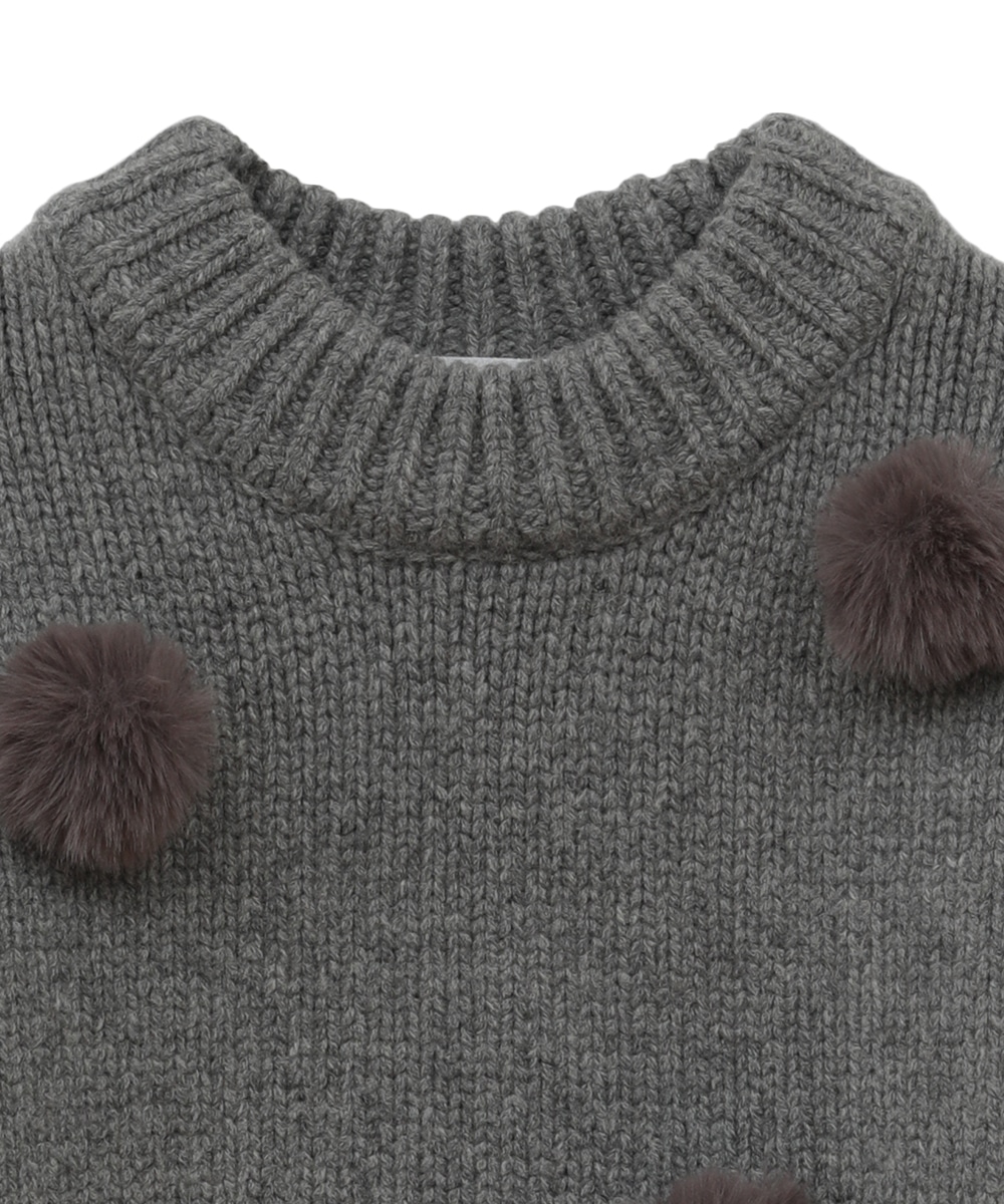 新しい季節 Khloe CLANE GRAY FUR KNIT DOT KNIT サイズ1 TOPS