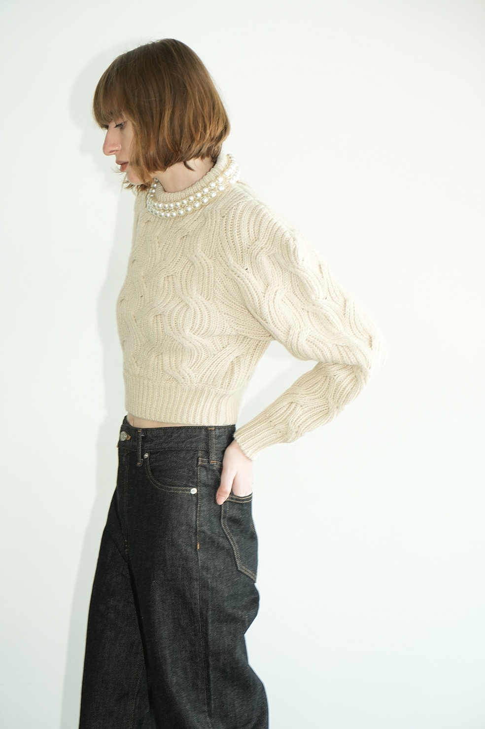 PEARL NECK KNIT TOPS｜TOPS(トップス)｜CLANE OFFICIAL ONLINE STORE